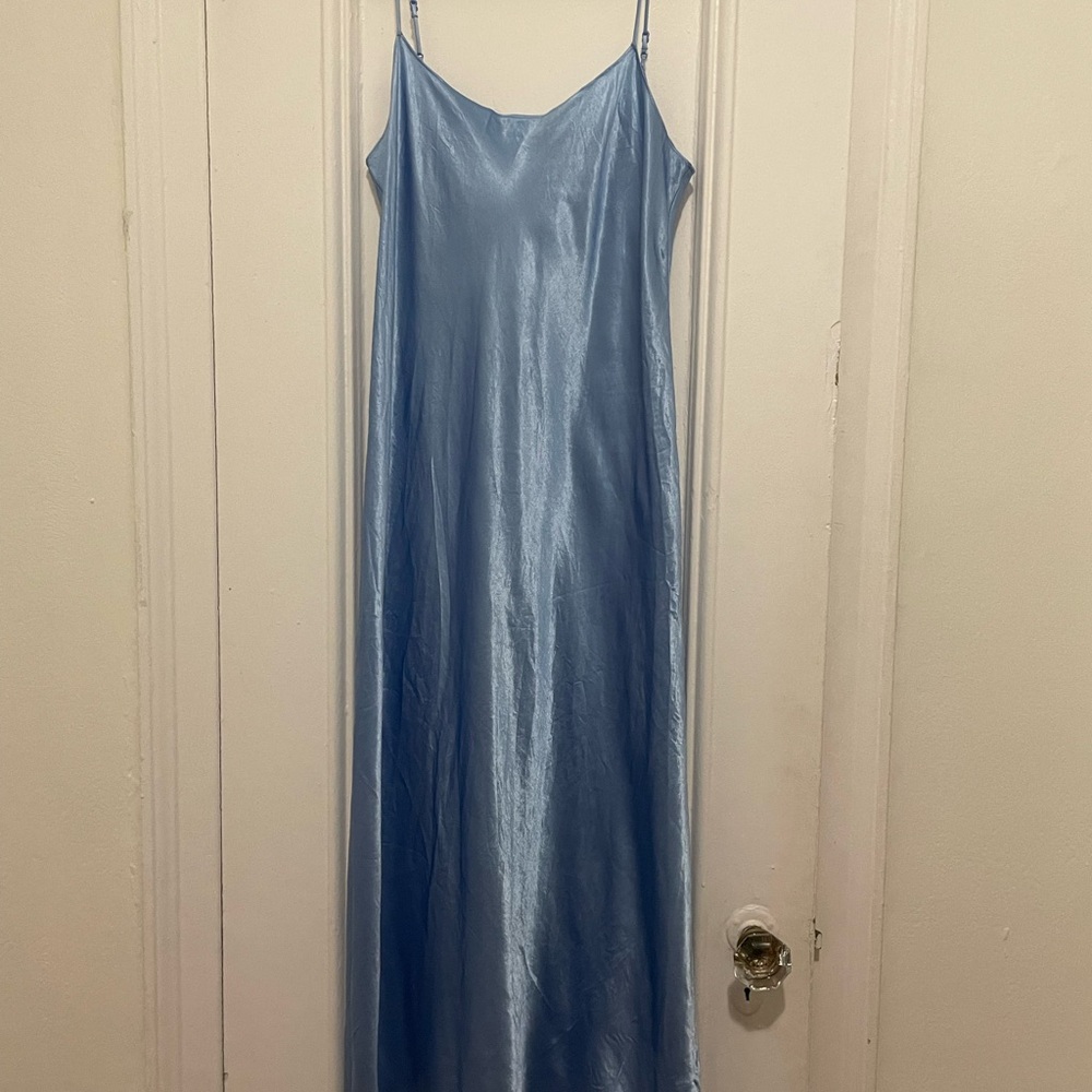 Vince Light Blue Satin Dress